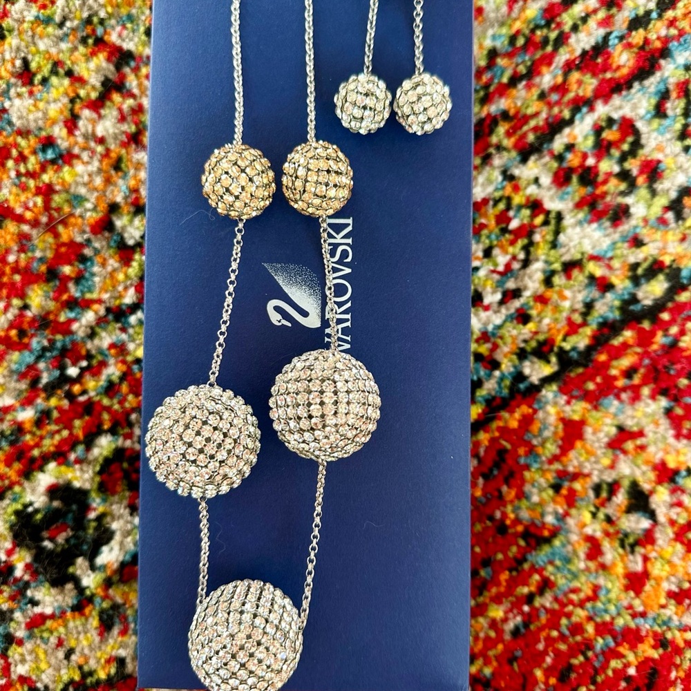 Swarovski Gold-Tone Necklace and Earring Set